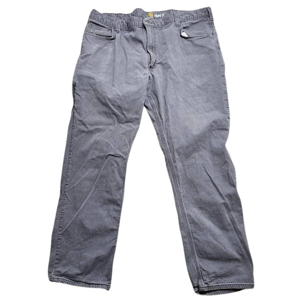 Carhartt 100135 Mens Gray Relaxed Fit‎ Canvas Work Pants 40x32 Cotton Stretch